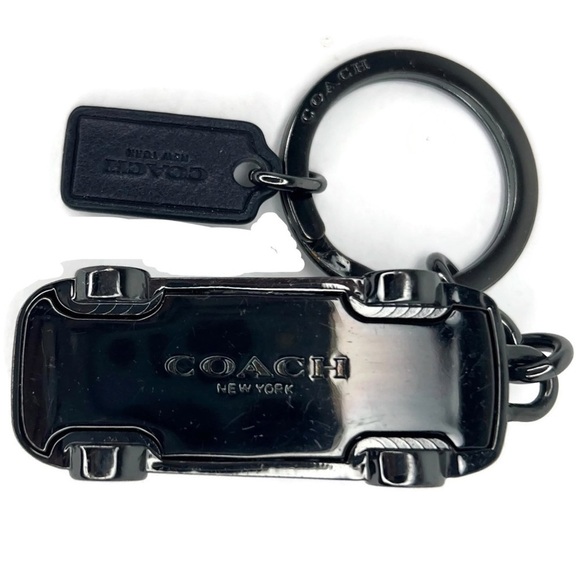 Coach Car Keychain Fob Camaro Matte Black Striped Sports Rare Gift for Dad Mens - Picture 3 of 6